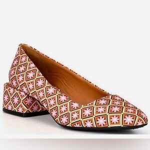 Chelsea & Violet, the Mazzy Printed Pumps Pink Multi Block Heel Women’s 7.5 NWOT